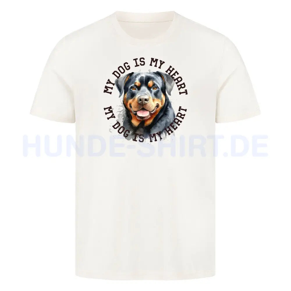 Premium T-Shirt "Rottweiler HEART 2" Natural Raw – hunde-shirt.de