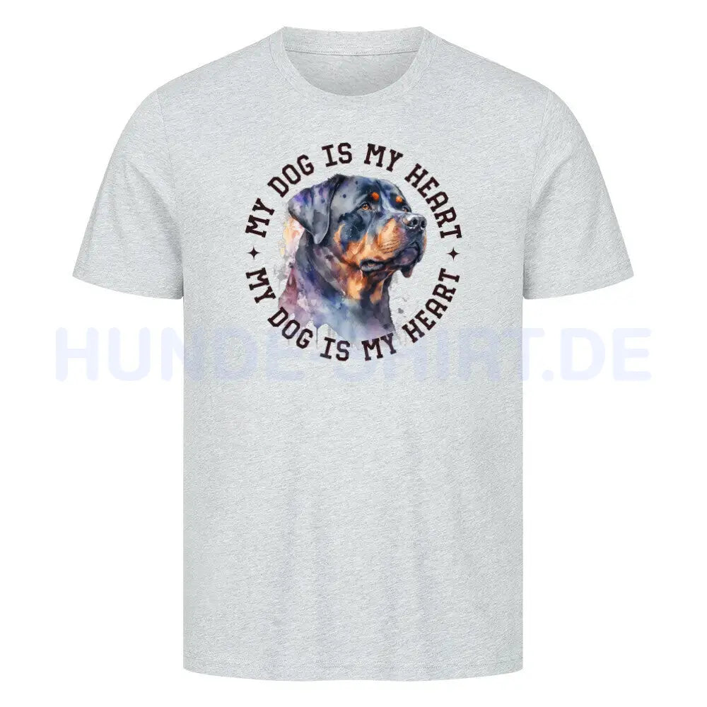 Premium T-Shirt "Rottweiler HEART" Heather Grey – hunde-shirt.de