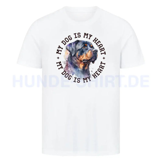 Premium T-Shirt "Rottweiler HEART" Weiß – hunde-shirt.de