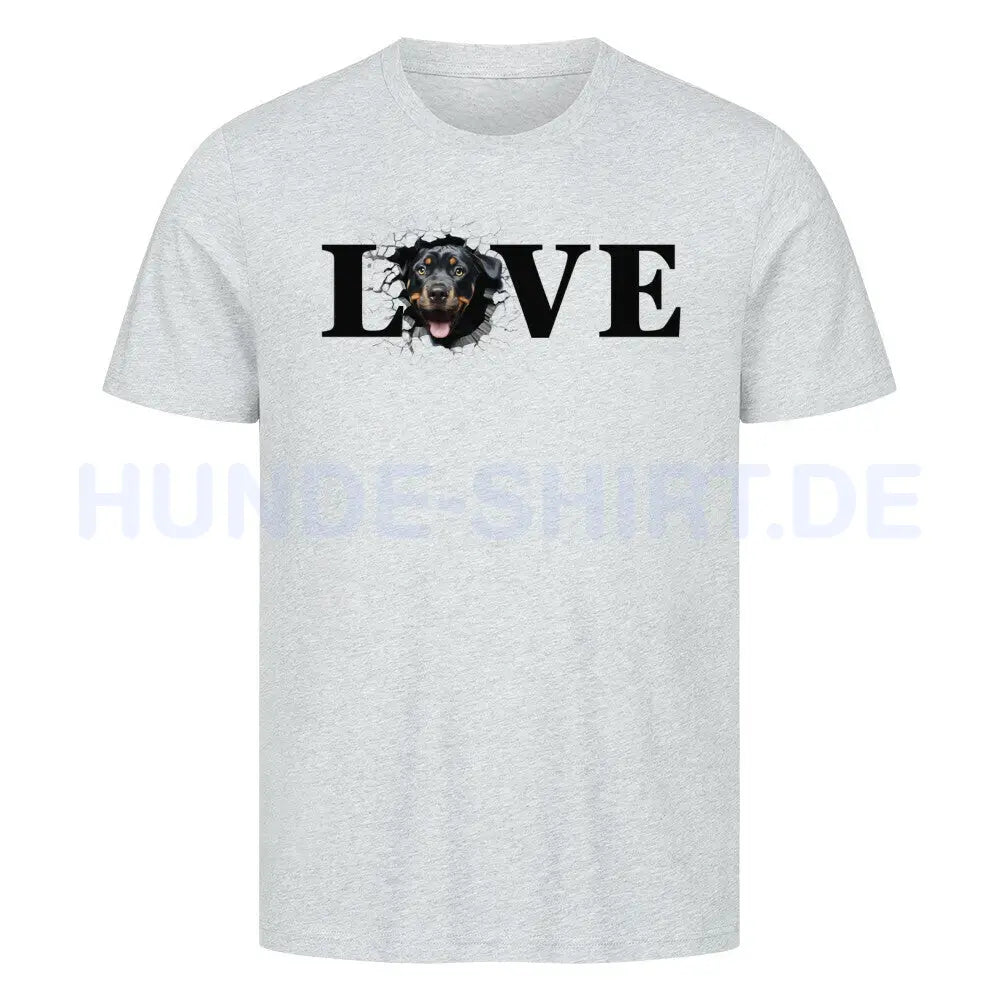 Premium T-Shirt "Rottweiler LOVE" Heather Grey – hunde-shirt.de