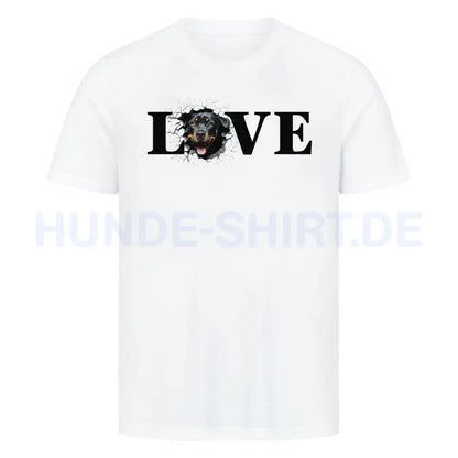 Premium T-Shirt "Rottweiler LOVE" Weiß – hunde-shirt.de