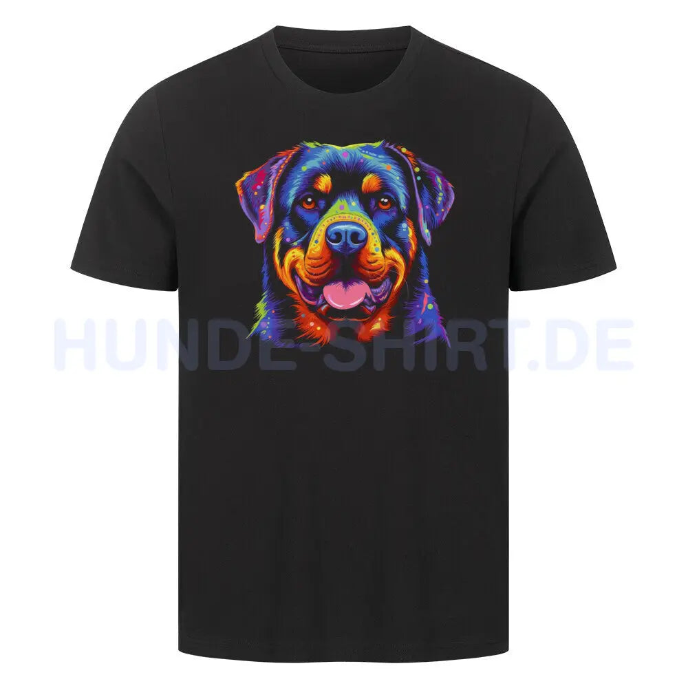 Premium T-Shirt "Rottweiler Paint" Schwarz – hunde-shirt.de