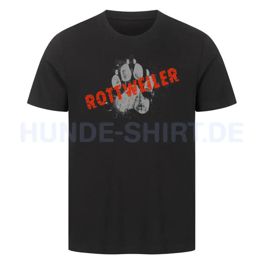 Premium T-Shirt "Rottweiler - PAW" Schwarz – hunde-shirt.de