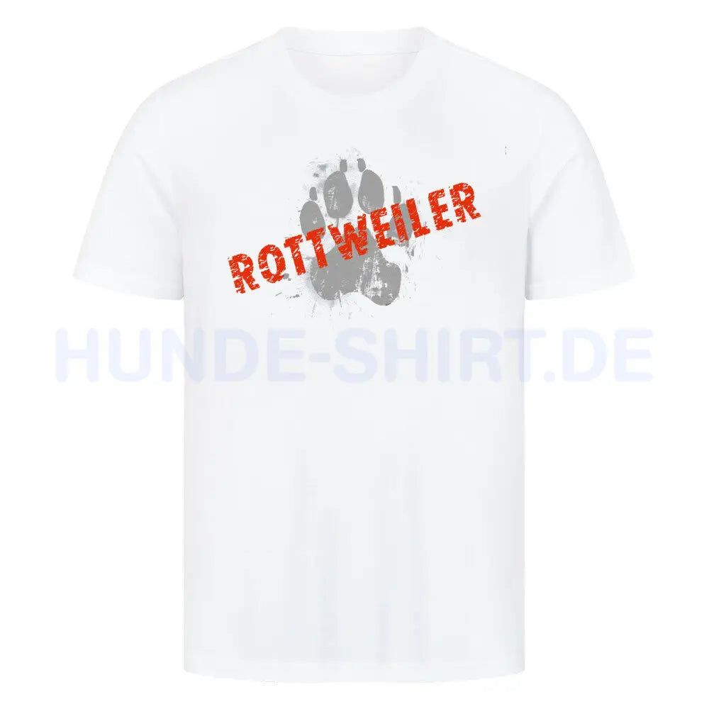 Premium T-Shirt "Rottweiler - PAW" Weiß – hunde-shirt.de