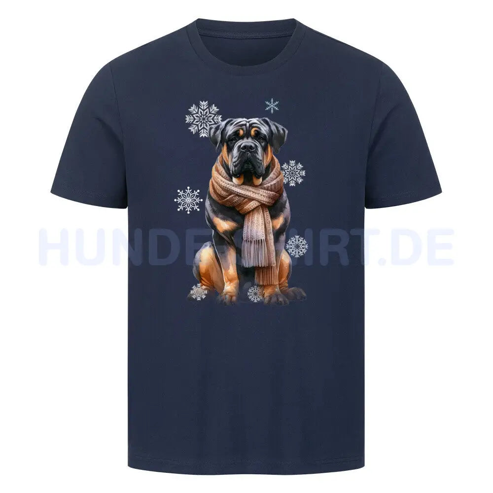 Premium T-Shirt "Rottweiler Winter" French Navy – hunde-shirt.de