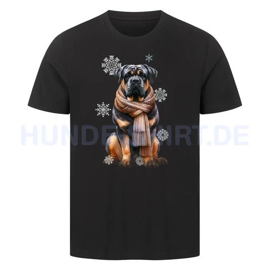 Premium T-Shirt "Rottweiler Winter" Schwarz – hunde-shirt.de