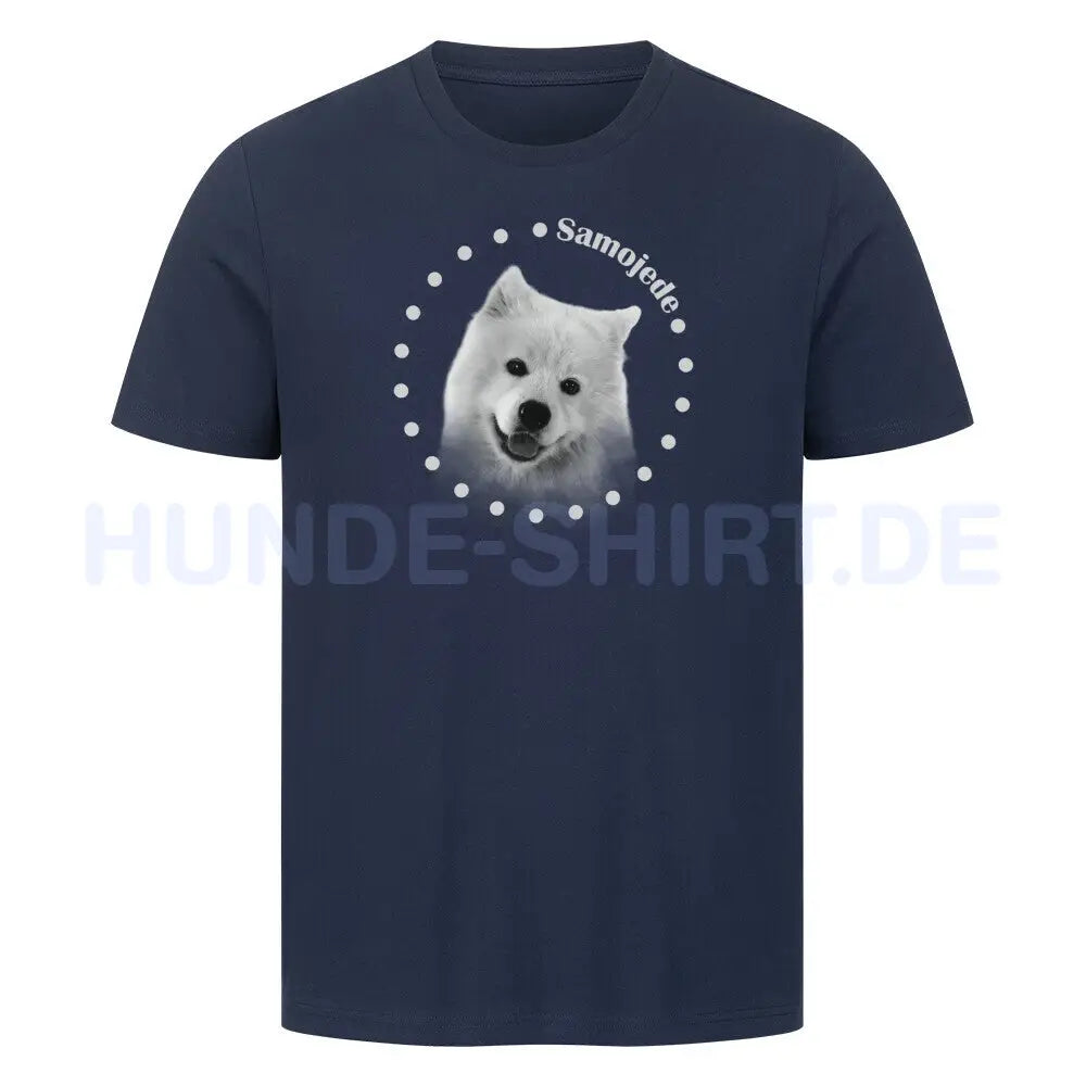 Premium T-Shirt "Samojede R" French Navy – hunde-shirt.de