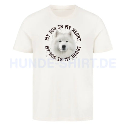 Premium T-Shirt "Samoyed HEART 2" Natural Raw – hunde-shirt.de