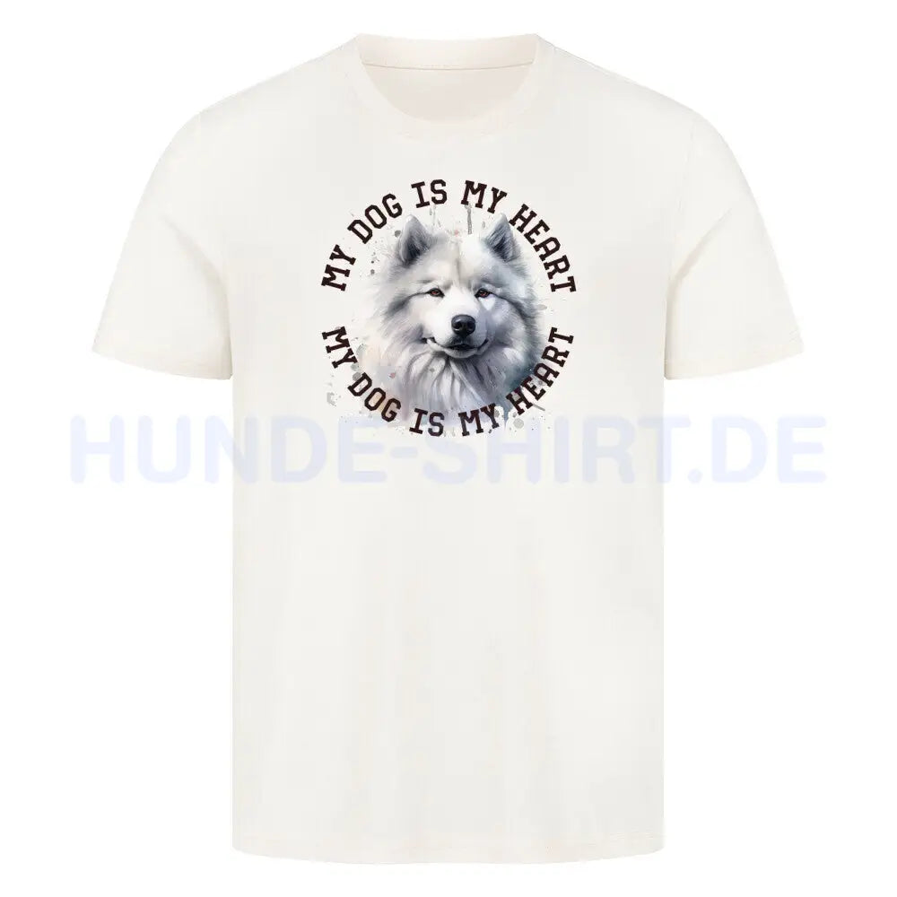 Premium T-Shirt "Samoyed HEART" Natural Raw – hunde-shirt.de