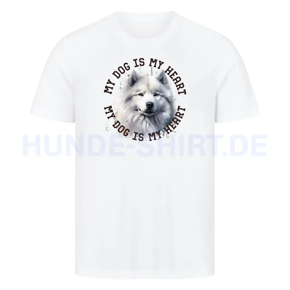 Premium T-Shirt "Samoyed HEART" Weiß – hunde-shirt.de