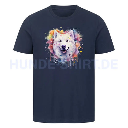 Premium T-Shirt "Samoyed - Paint" French Navy – hunde-shirt.de