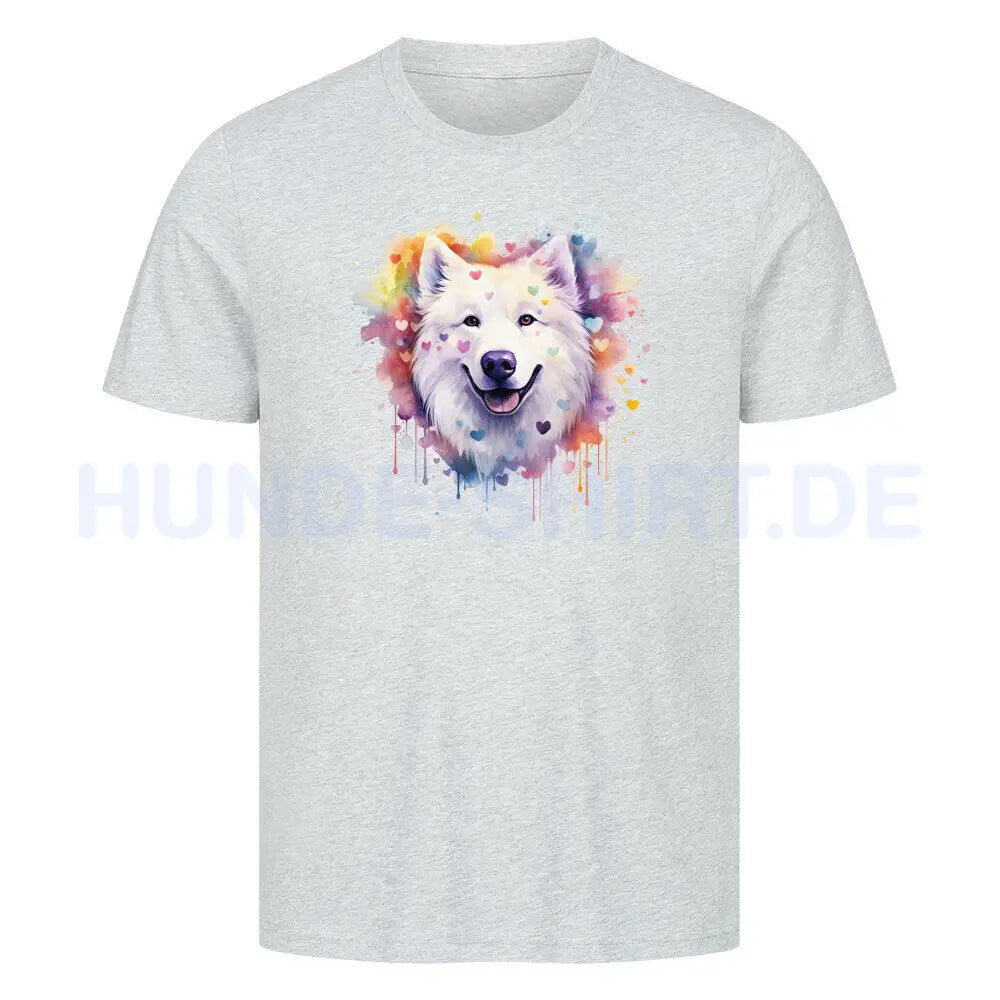 Premium T-Shirt "Samoyed - Paint" Heather Grey – hunde-shirt.de