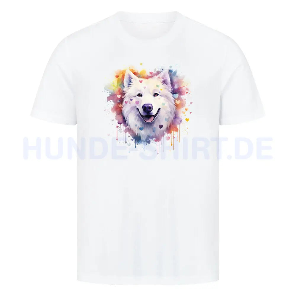 Premium T-Shirt "Samoyed - Paint" Weiß – hunde-shirt.de