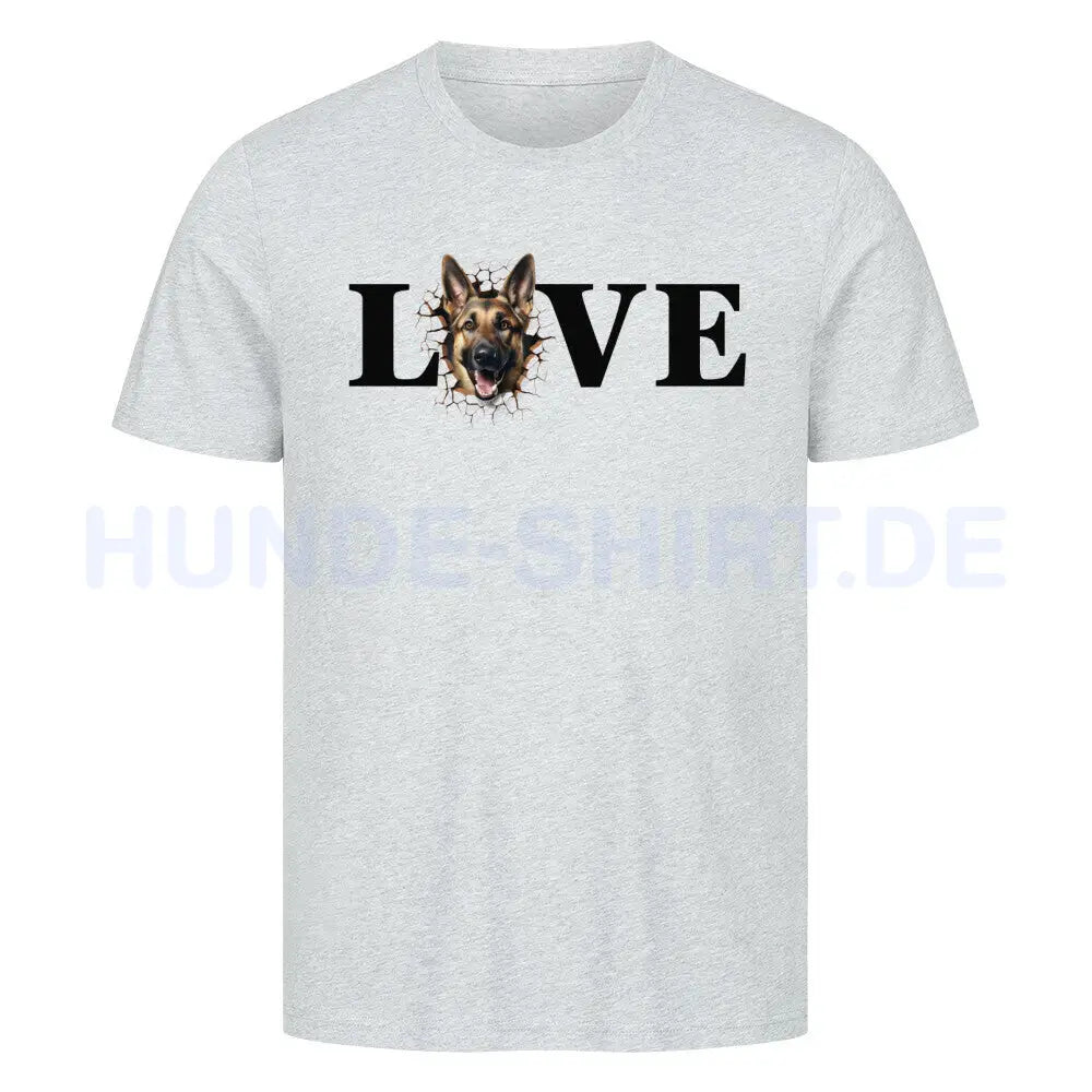 Premium T-Shirt "Schäferhund LOVE" Heather Grey – hunde-shirt.de