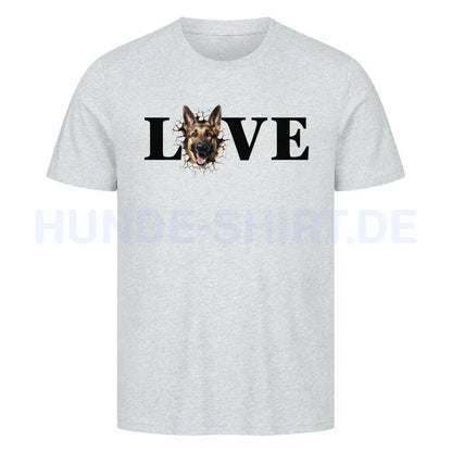 Premium T-Shirt "Schäferhund LOVE" Heather Grey – hunde-shirt.de