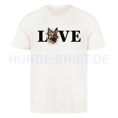 Premium T-Shirt "Schäferhund LOVE" Natural Raw – hunde-shirt.de