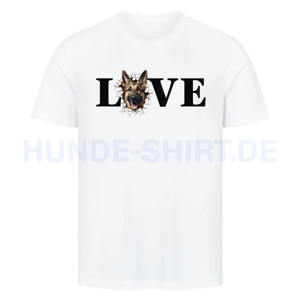 Premium T-Shirt "Schäferhund LOVE" Weiß – hunde-shirt.de