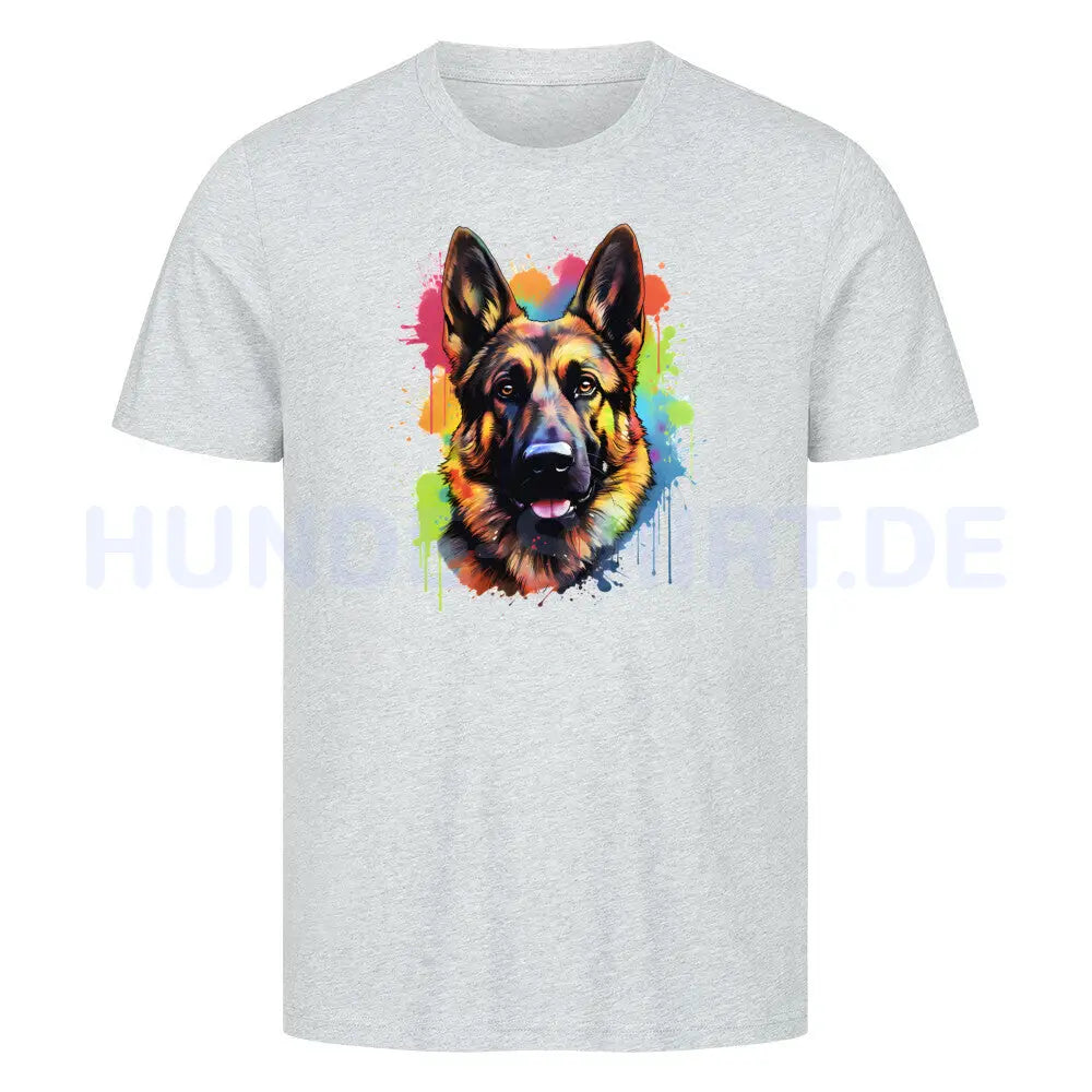 Premium T-Shirt "Schäferhund - Paint" Heather Grey – hunde-shirt.de