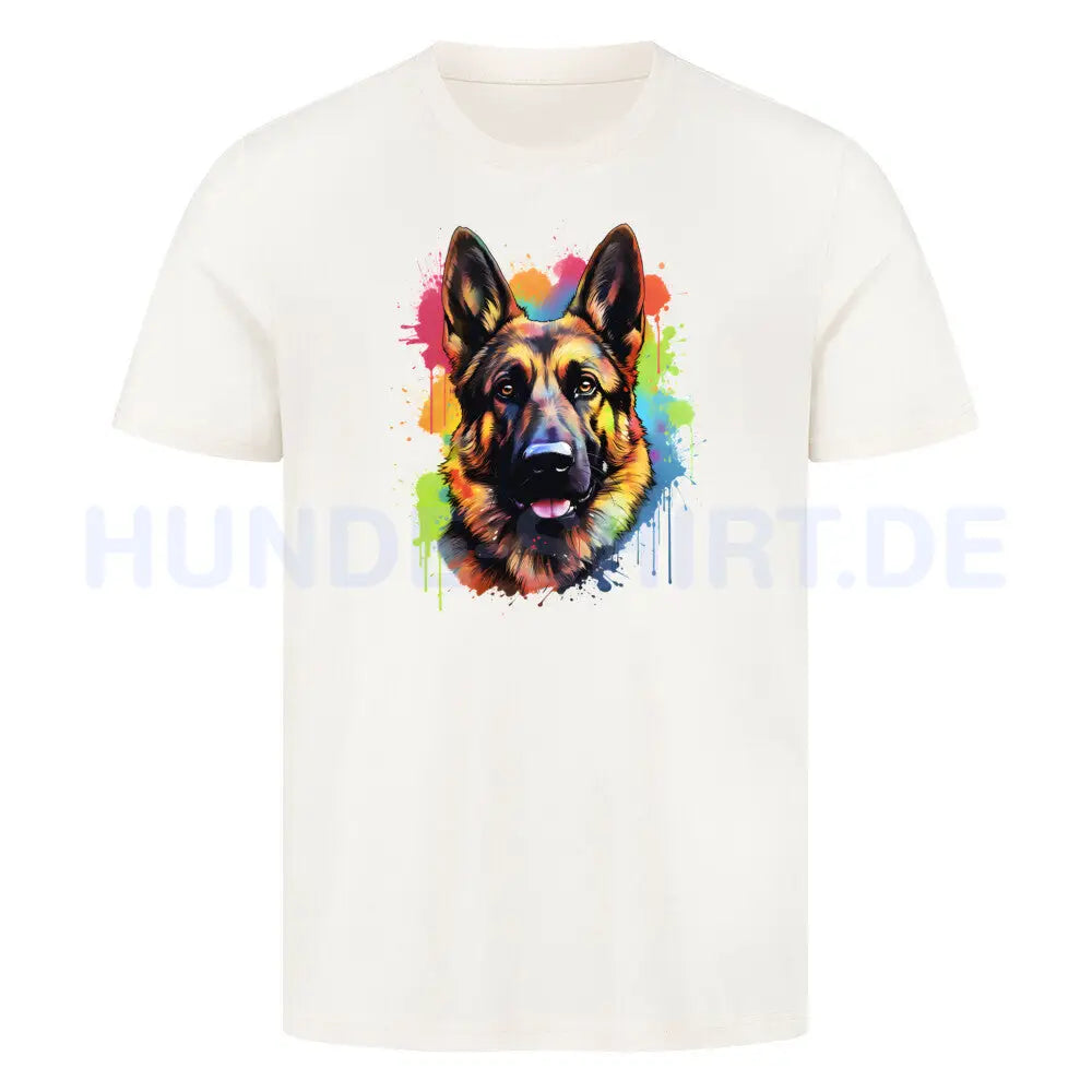 Premium T-Shirt "Schäferhund - Paint" Natural Raw – hunde-shirt.de