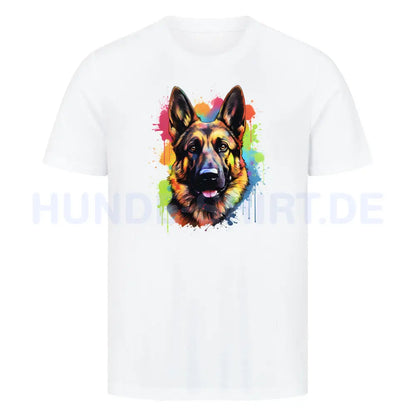 Premium T-Shirt "Schäferhund - Paint" Weiß – hunde-shirt.de