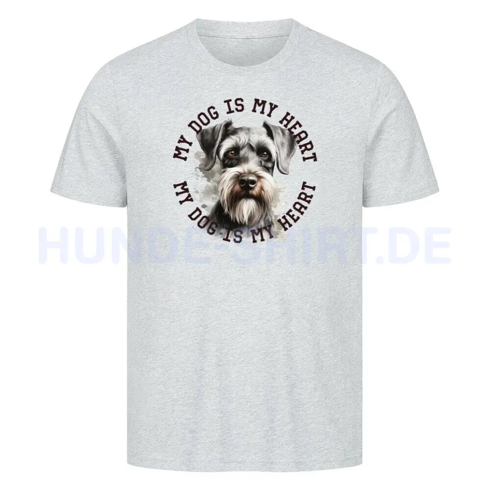 Premium T-Shirt Schnauzer HEART" Heather Grey – hunde-shirt.de