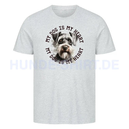 Premium T-Shirt Schnauzer HEART" Heather Grey – hunde-shirt.de