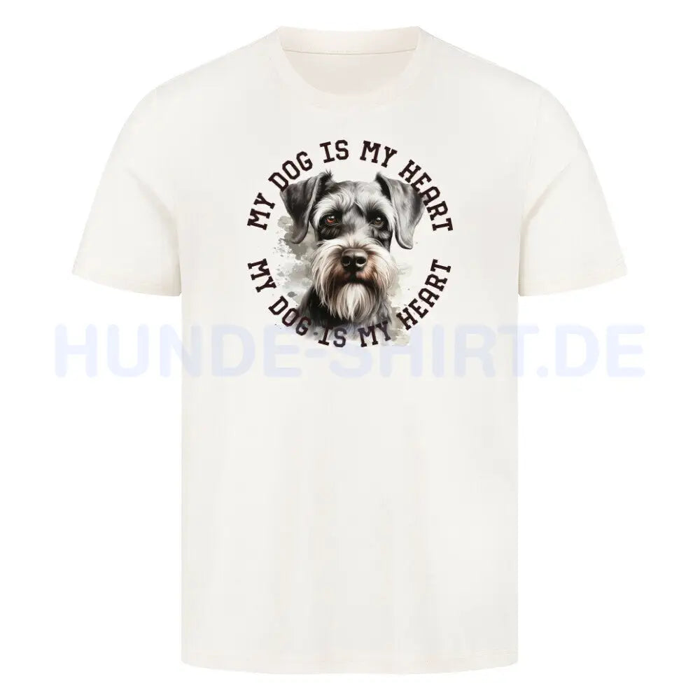 Premium T-Shirt Schnauzer HEART" Natural Raw – hunde-shirt.de