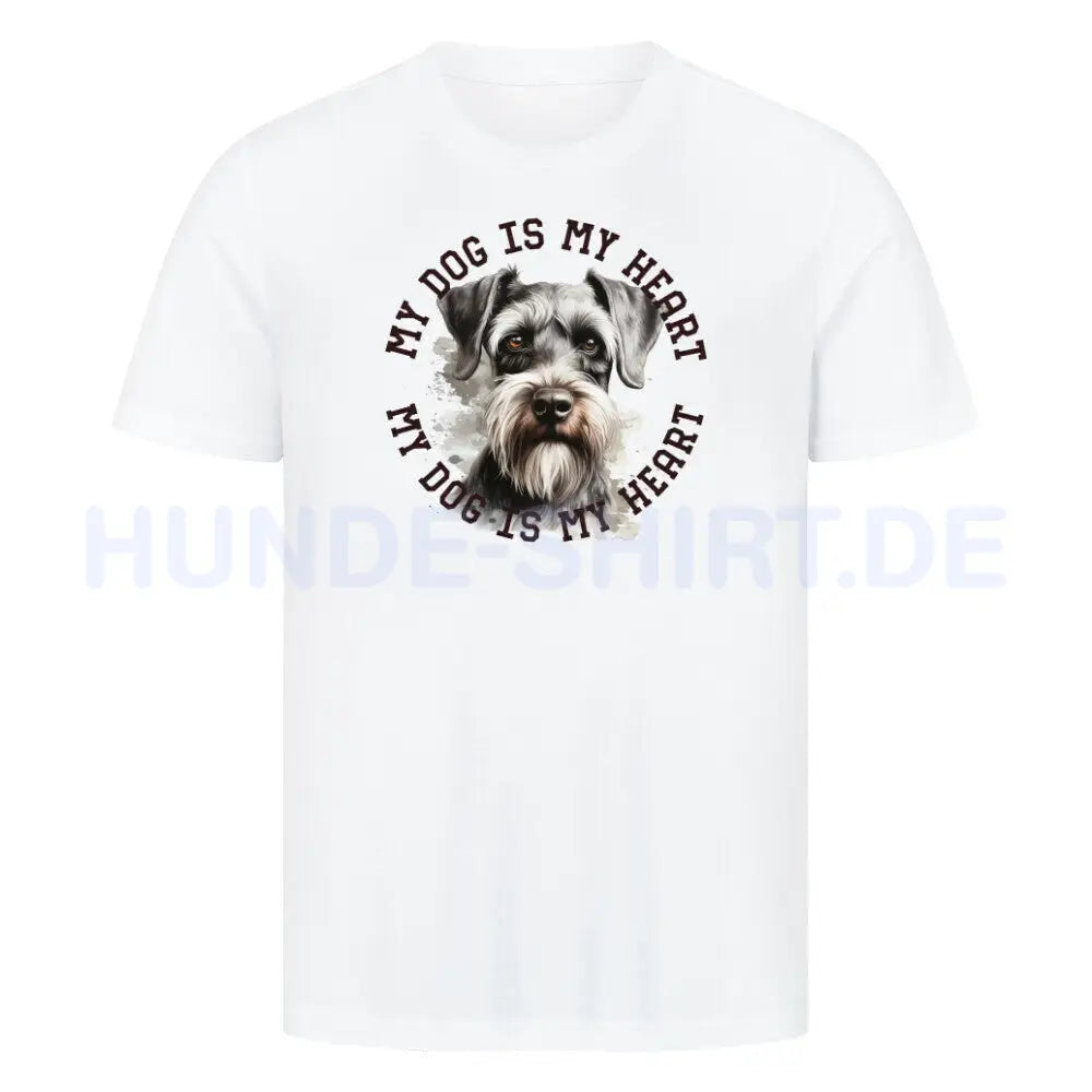 Premium T-Shirt Schnauzer HEART" Weiß – hunde-shirt.de