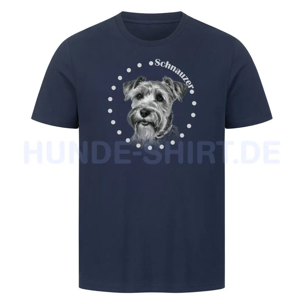 Premium T-Shirt "Schnauzer hell R" French Navy – hunde-shirt.de