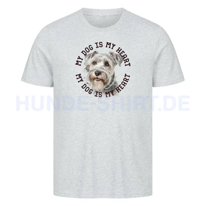 Premium T-Shirt "Schnauzer hellgrau HEART" Heather Grey – hunde-shirt.de