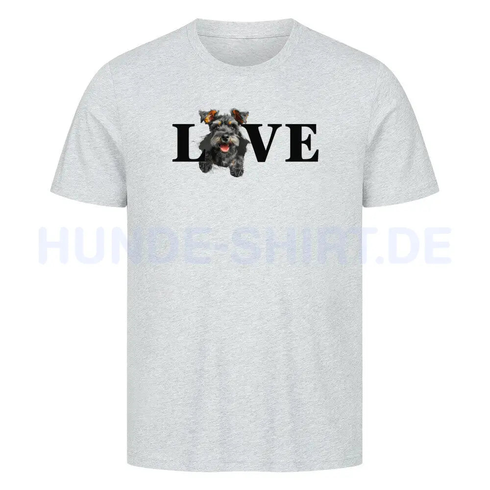 Premium T-Shirt "Schnauzer - LOVE" Heather Grey – hunde-shirt.de