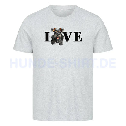 Premium T-Shirt "Schnauzer - LOVE" Heather Grey – hunde-shirt.de