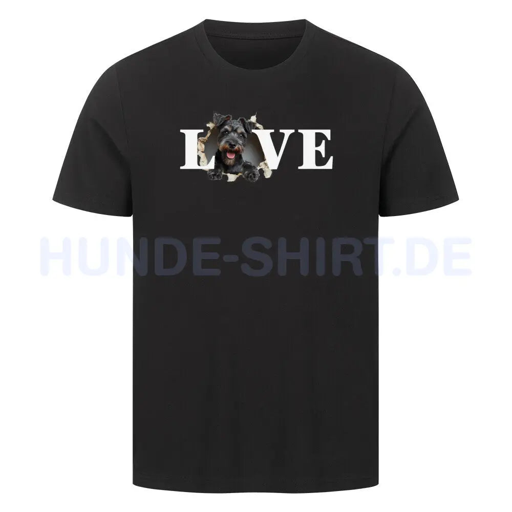 Premium T-Shirt "Schnauzer - LOVE" Schwarz – hunde-shirt.de