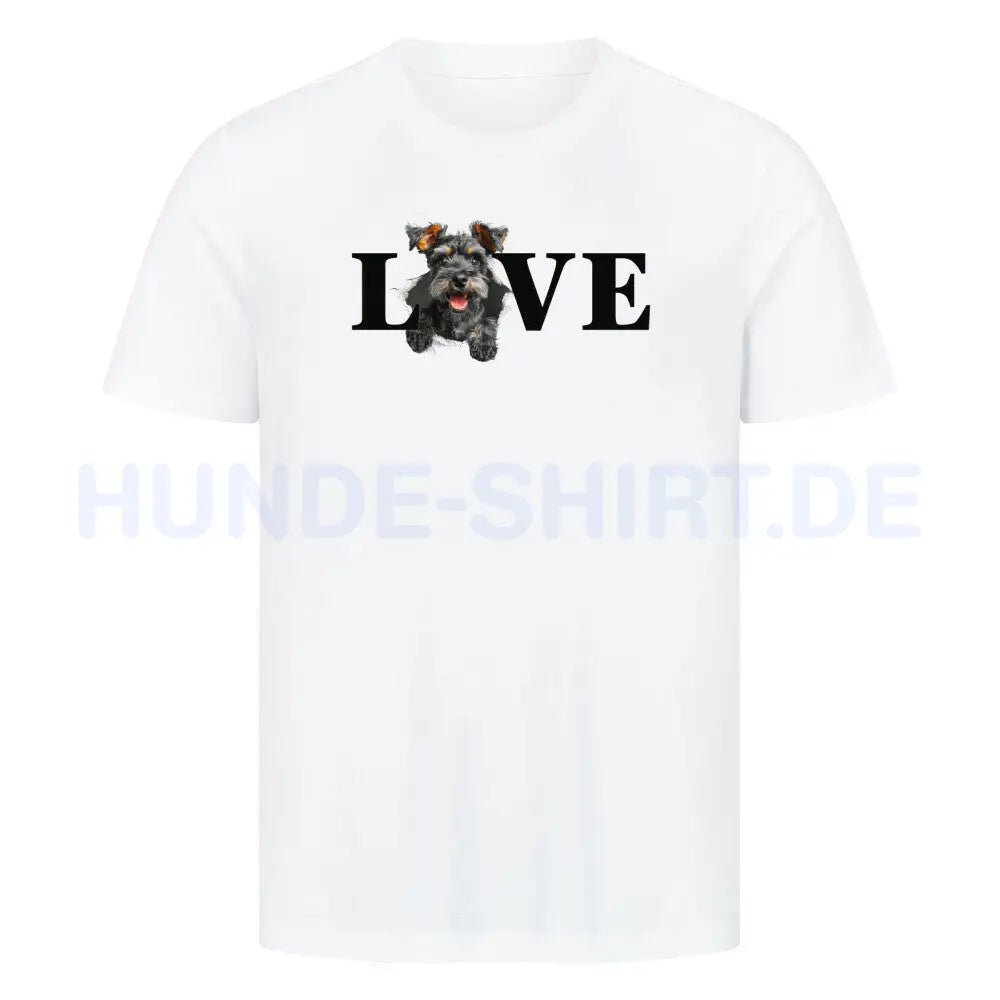 Premium T-Shirt "Schnauzer - LOVE" Weiß – hunde-shirt.de