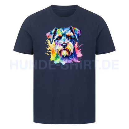 Premium T-Shirt "Schnauzer - Paint" French Navy – hunde-shirt.de