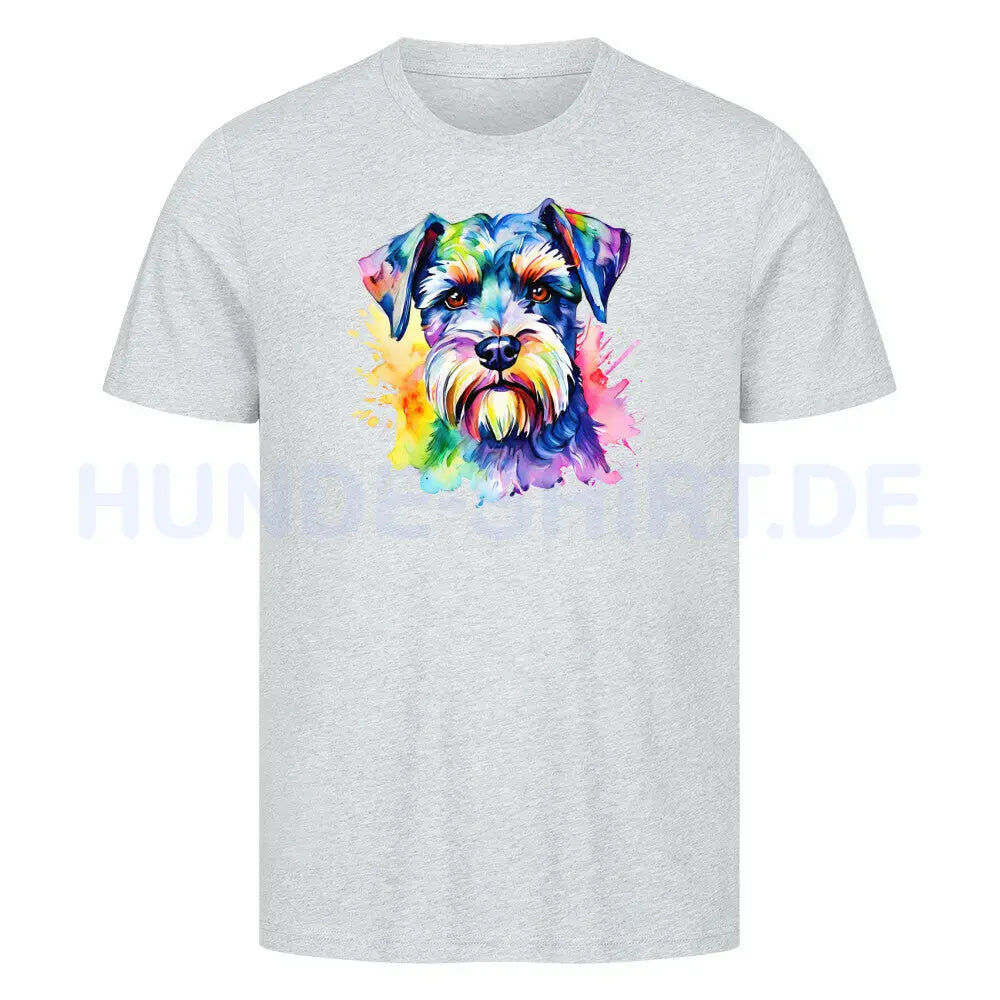 Premium T-Shirt "Schnauzer - Paint" Heather Grey – hunde-shirt.de