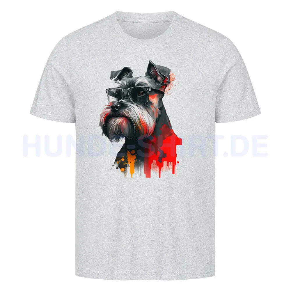 Premium T-Shirt "Schnauzer - Paint" Heather Grey – hunde-shirt.de