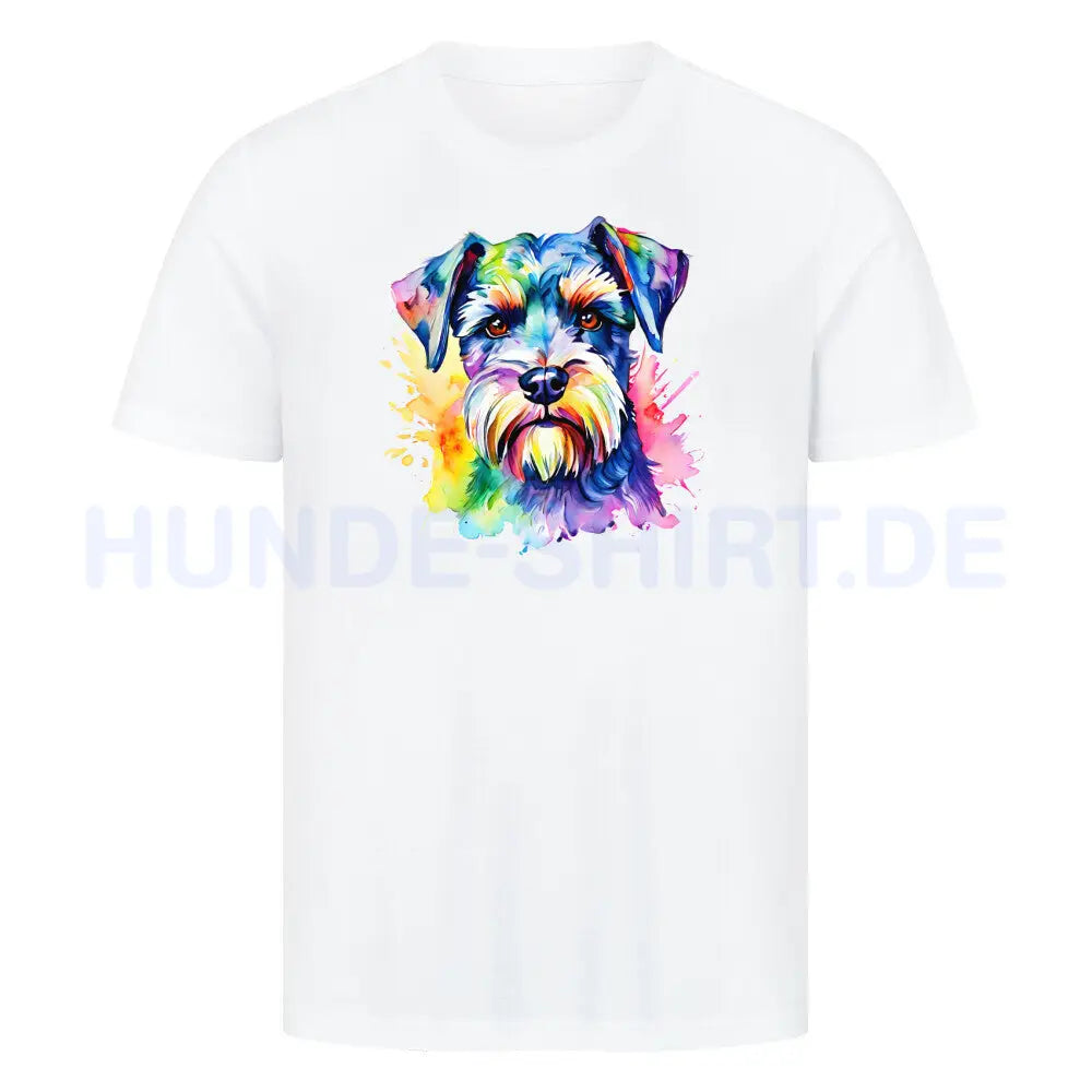 Premium T-Shirt "Schnauzer - Paint" Weiß – hunde-shirt.de