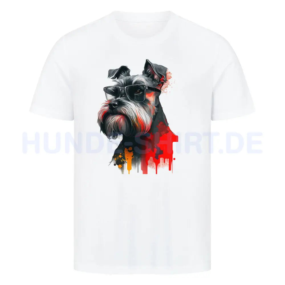 Premium T-Shirt "Schnauzer - Paint" Weiß – hunde-shirt.de