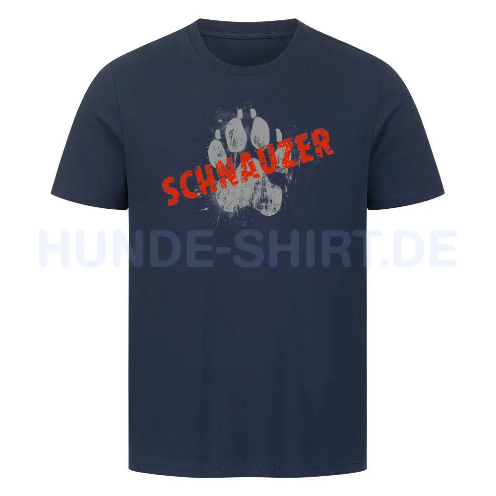 Premium T-Shirt "Schnauzer - PAW" French Navy – hunde-shirt.de