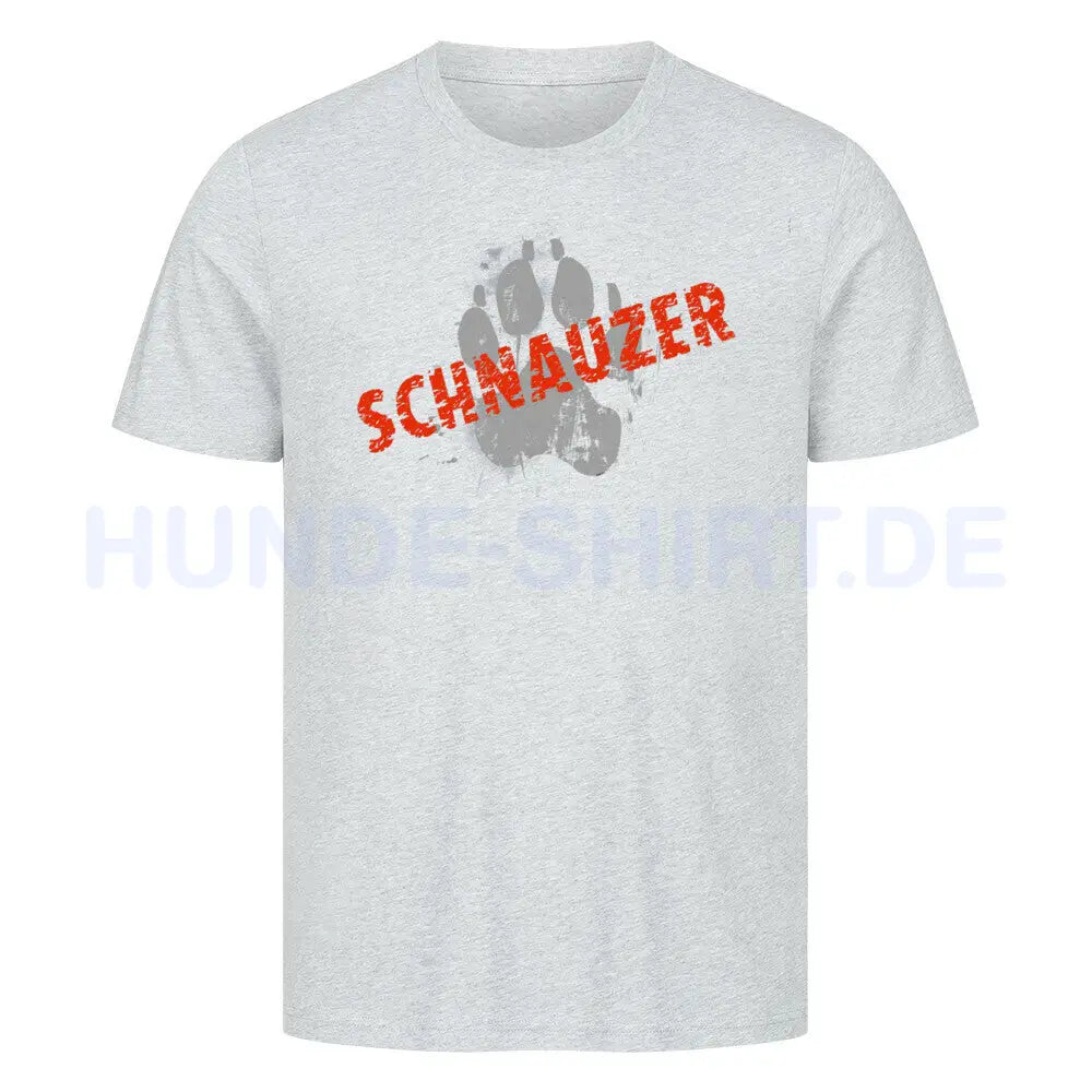 Premium T-Shirt "Schnauzer - PAW" Heather Grey – hunde-shirt.de