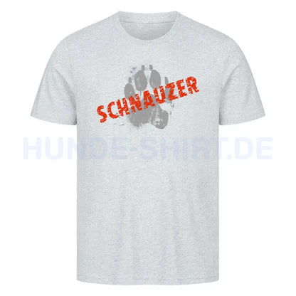 Premium T-Shirt "Schnauzer - PAW" Heather Grey – hunde-shirt.de