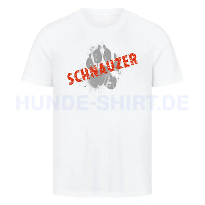 Premium T-Shirt "Schnauzer - PAW" Weiß – hunde-shirt.de