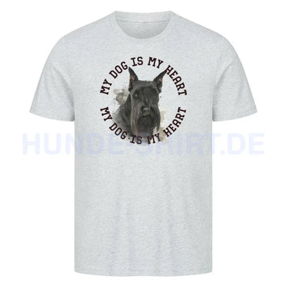 Premium T-Shirt "Schnauzer schwarz HEART" Heather Grey – hunde-shirt.de