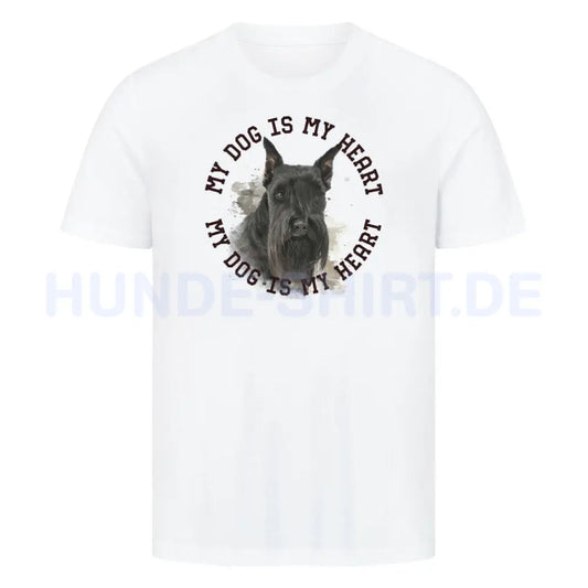 Premium T-Shirt "Schnauzer schwarz HEART" Weiß – hunde-shirt.de