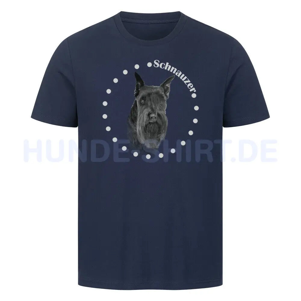 Premium T-Shirt "Schnauzer schwarz R" French Navy – hunde-shirt.de