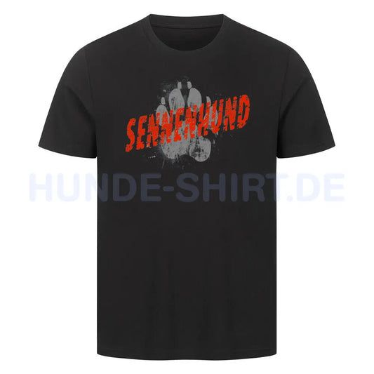 Premium T-Shirt "Sennenhund PAW" Schwarz – hunde-shirt.de