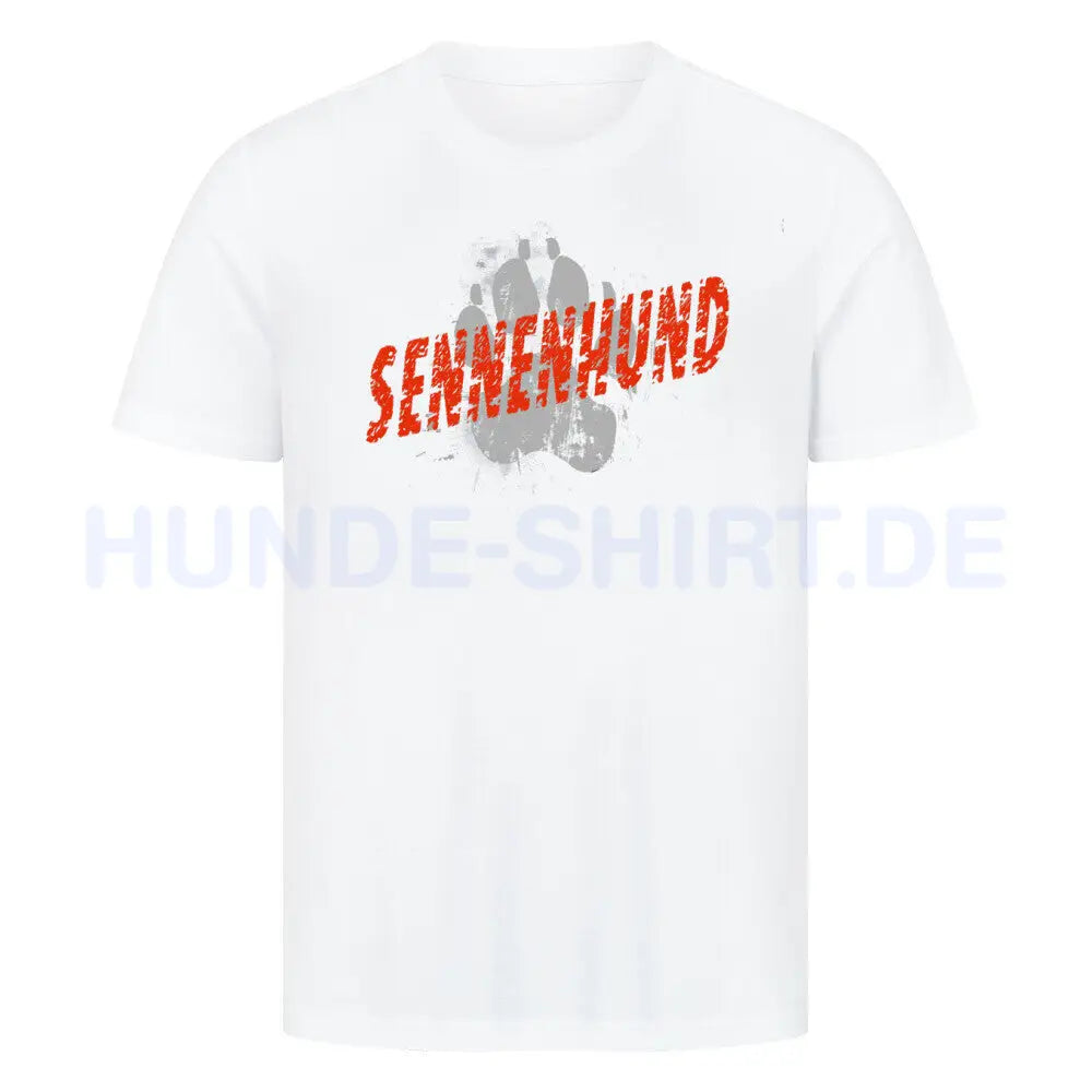 Premium T-Shirt "Sennenhund PAW" Weiß – hunde-shirt.de