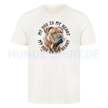 Premium T-Shirt "Shar Pei HEART 2" Natural Raw – hunde-shirt.de