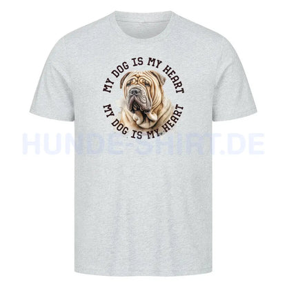 Premium T-Shirt "Shar Pei HEART" Heather Grey – hunde-shirt.de